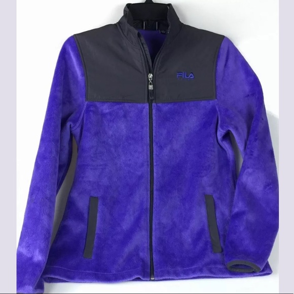 Fila Jackets \u0026 Coats | Fila Sport Plush Fleece Jacket Full Zip Purple D5 | Color: Purple | Size: Xs | Wherevaluelives's Closet